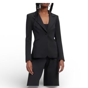 Good American Scuba Tailored Black Blazer Jacket NWT Size Small $189 GJK0112